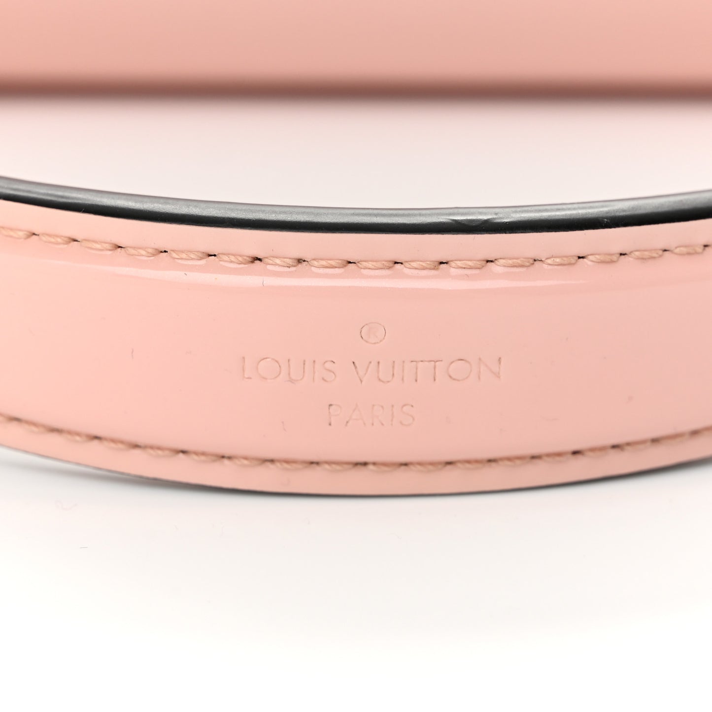 Patent Calfskin Monogram Cherrywood PM Rose Ballerine