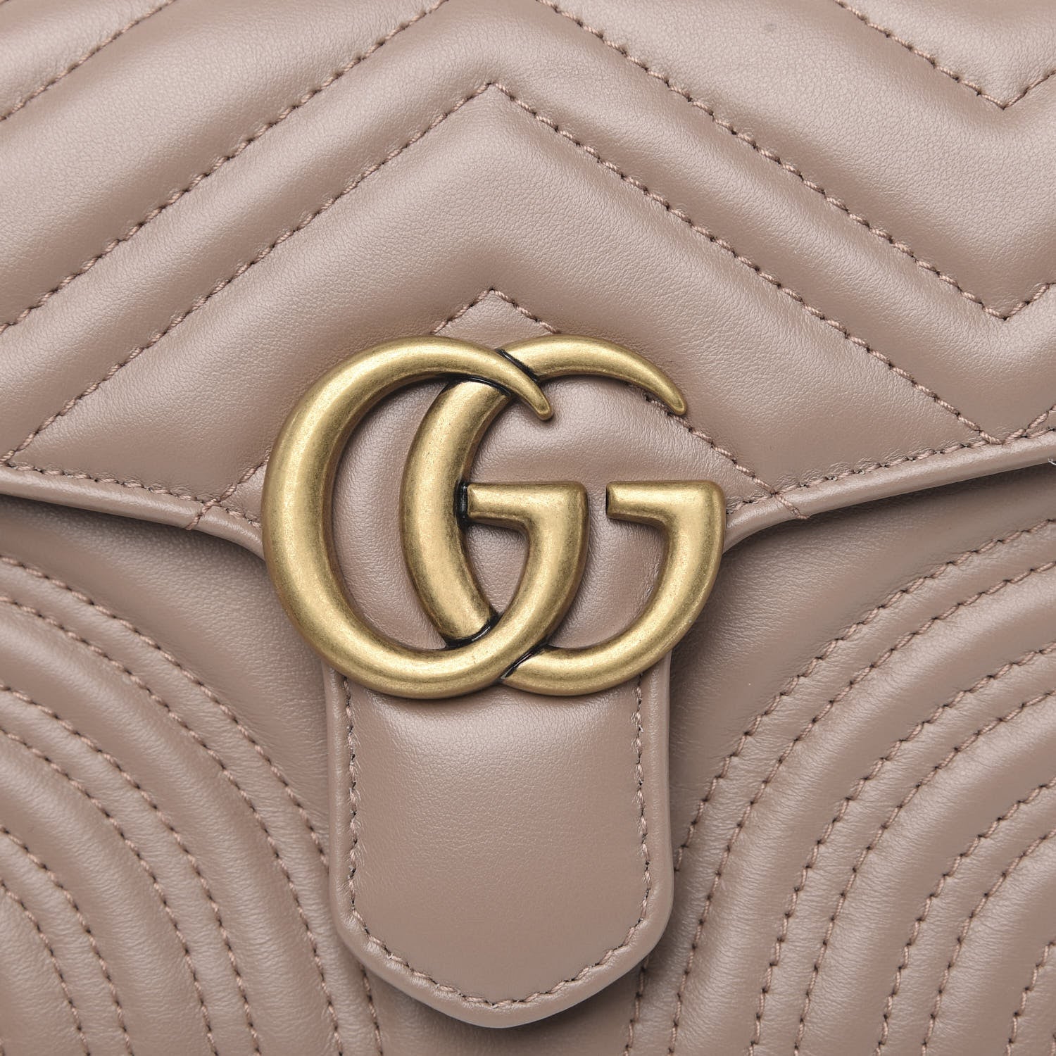 Gucci Calfskin Matelasse Mini GG Marmont Top Handle Shoulder Bag Porcelain Rose 8 of 10