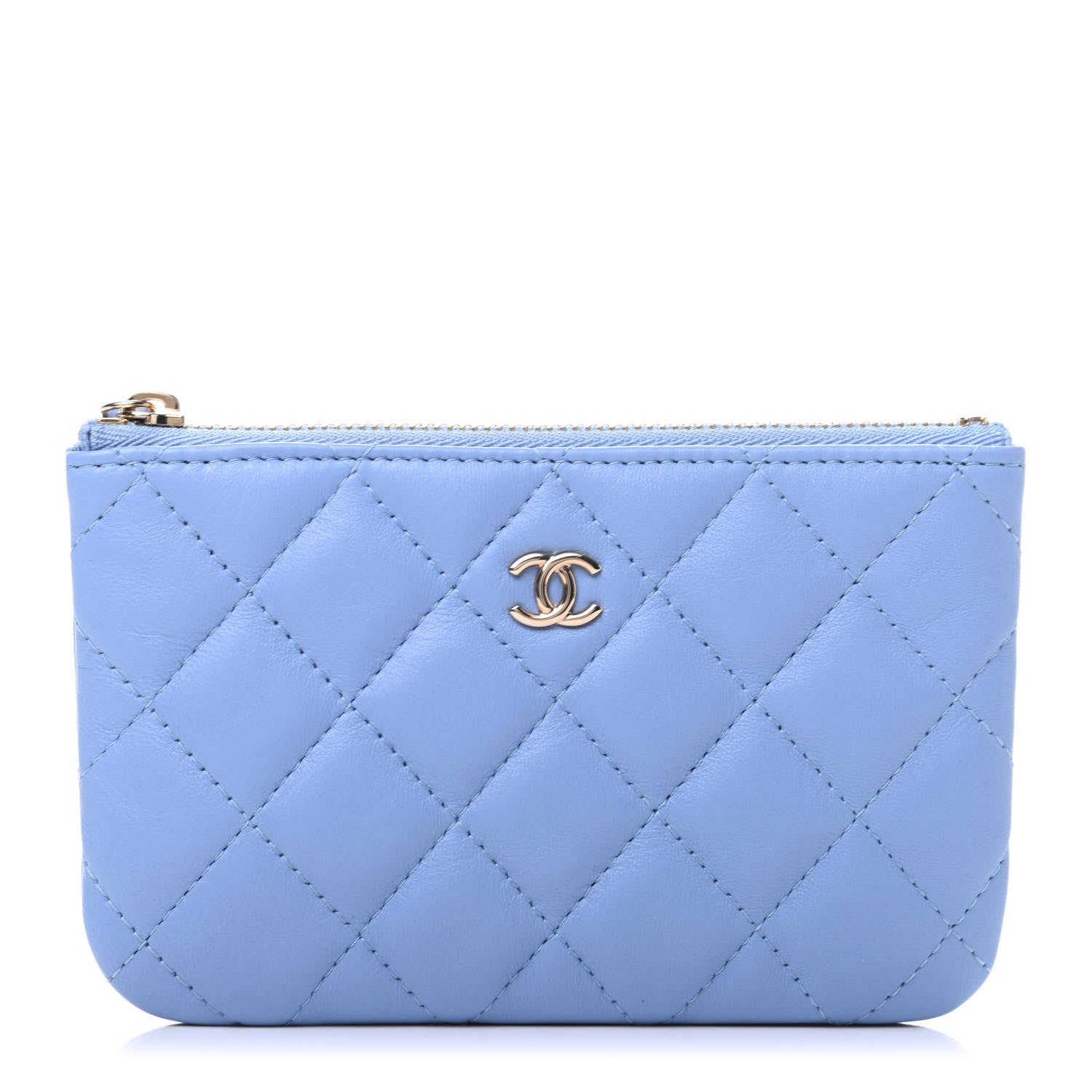 Chanel Lambskin Quilted Small Cosmetic Case Light Blue 1 of 8