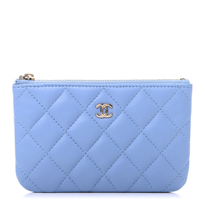 Chanel Lambskin Quilted Small Cosmetic Case Light Blue 1 of 8