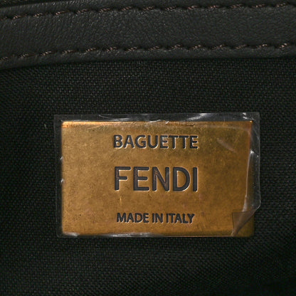 Fendi Fabric Jacquard FF 1974 Midi Chain Baguette Tobacco Moro 6 of 11