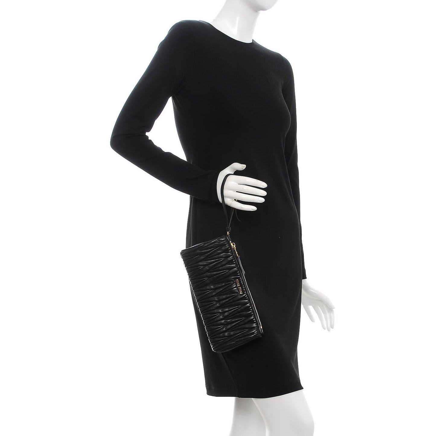 Nappa Matelasse Lux Wristlet Black