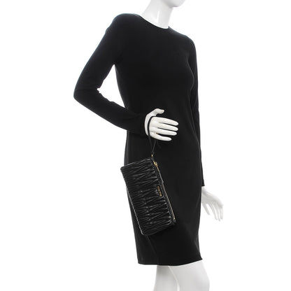Miu Miu Nappa Matelasse Lux Wristlet Black 2 of 6