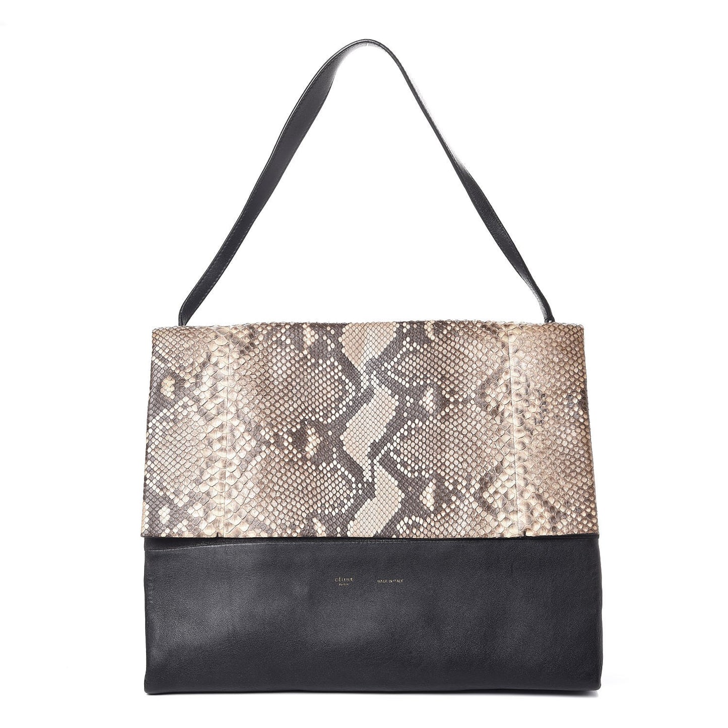 Python Smooth Calfskin All Soft Shoulder Bag Natural