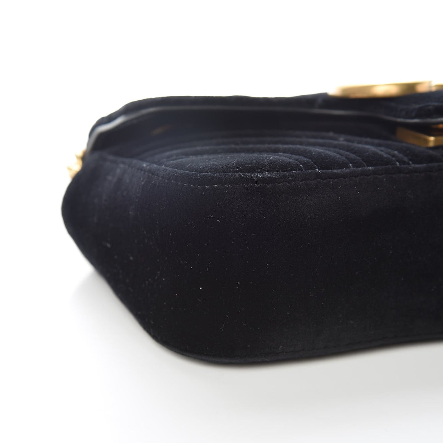 Velvet Matelasse Mini GG Marmont Shoulder Bag Black