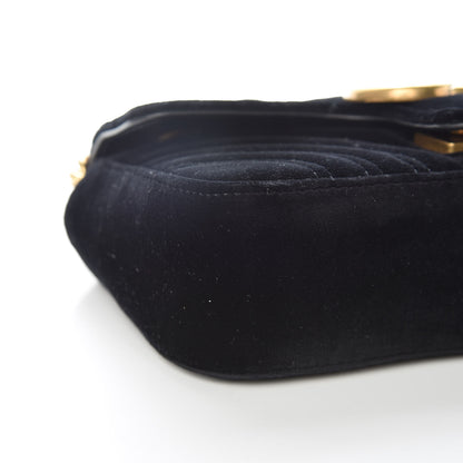 Gucci Velvet Matelasse Mini GG Marmont Shoulder Bag Black 9 of 10