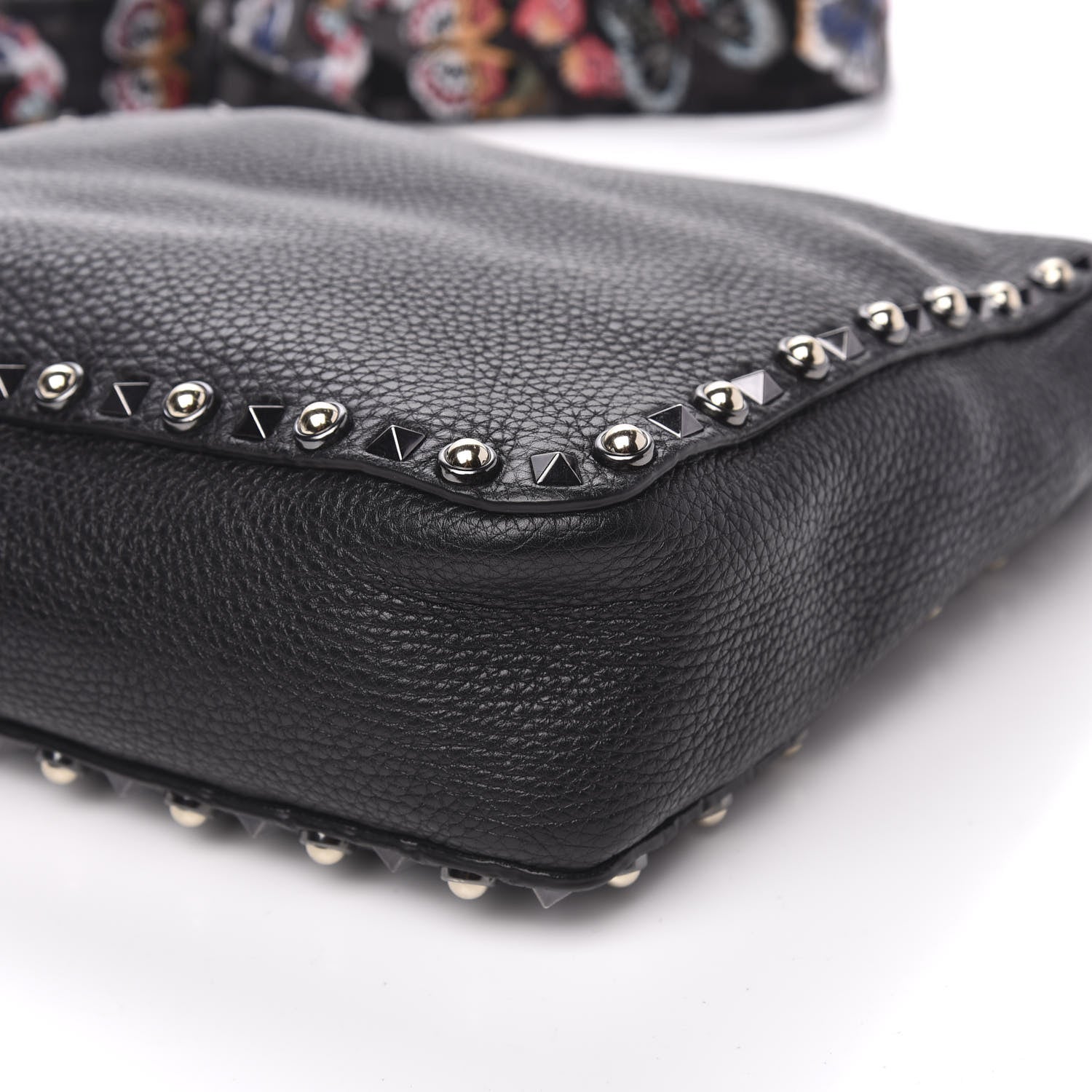Valentino Garavani Pebbled Calfskin Butterfly Small Guitar Strap Rockstud Rolling Flip-Lock Messenger Bag Black 8 of 9
