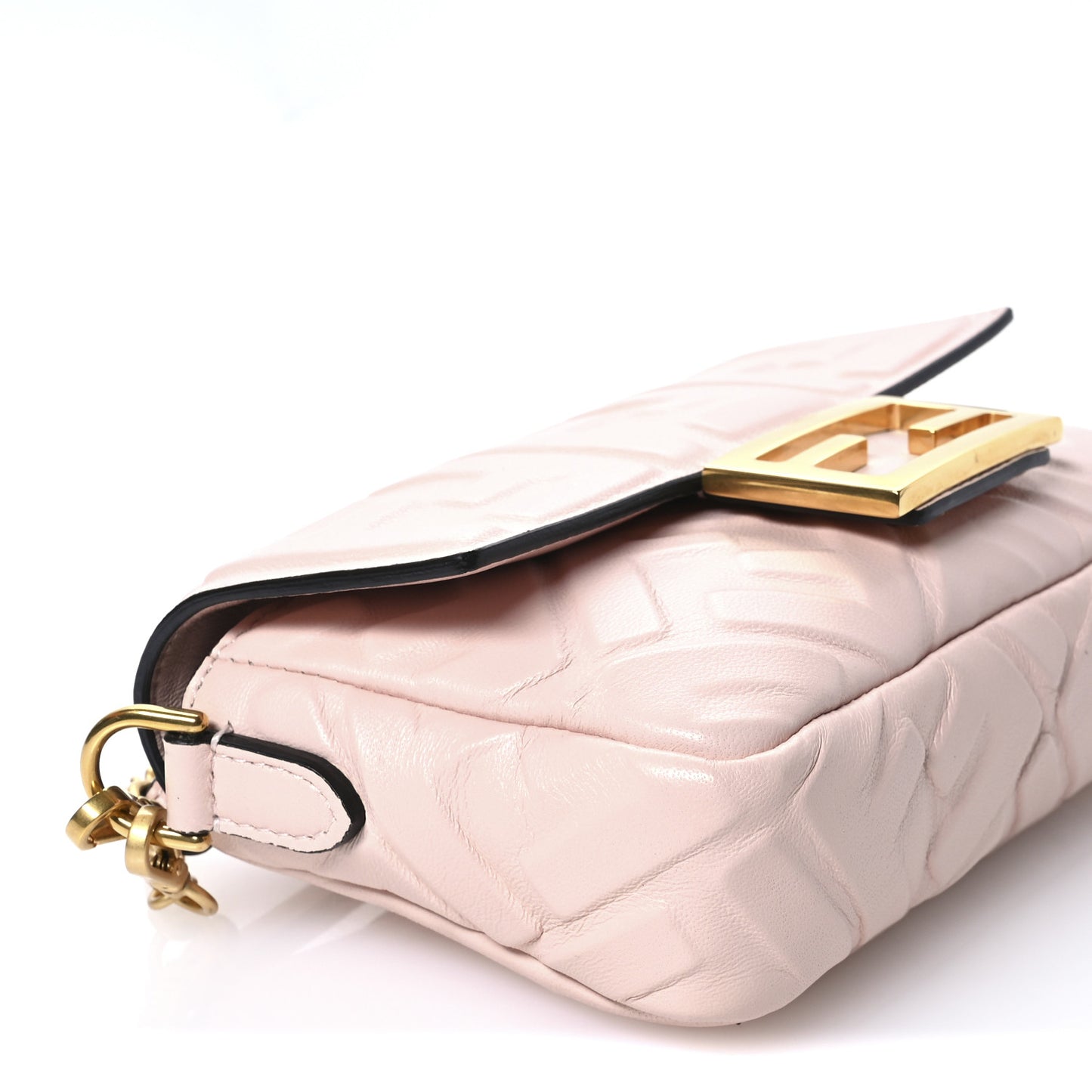 Nappa FF 1974 Embossed Mini Baguette Rosa Quarzo