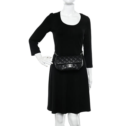 Chanel Calfskin Quilted CC Uniform Flap Belt Bag Black 2 of 9