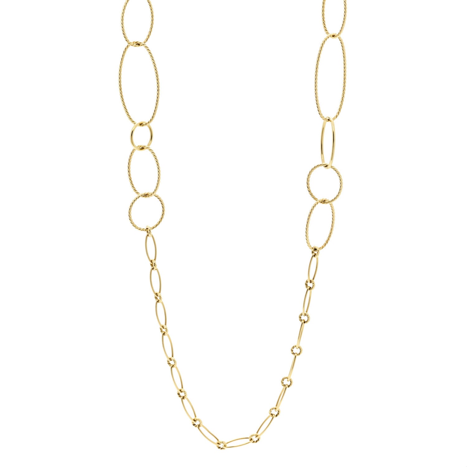 David Yurman 18K Yellow Gold Mobile Link Chain Necklace 36" 1 of 4