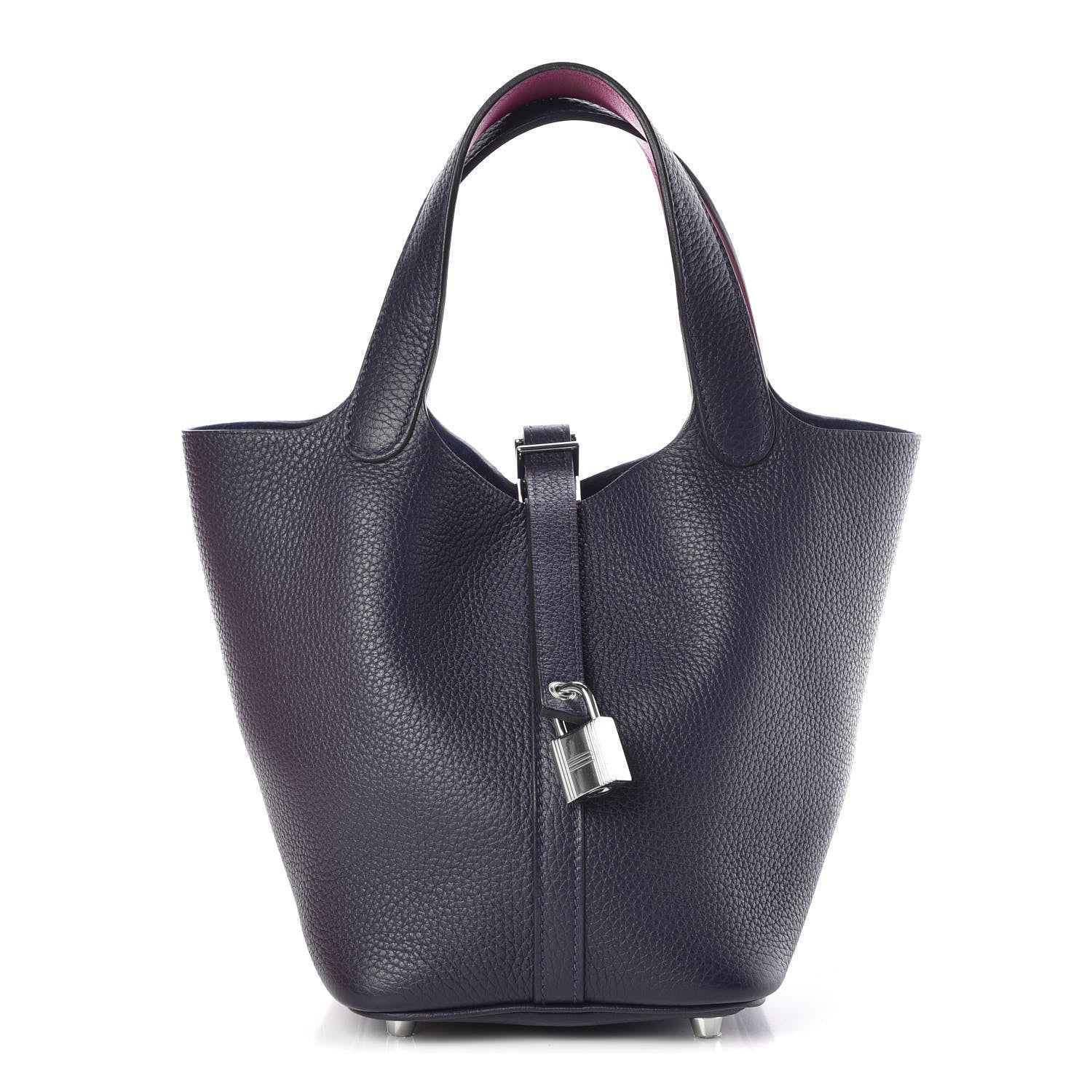 Hermes Taurillon Clemence Picotin Lock 18 PM Bleu Nuit Rose Pourpre 1 of 8