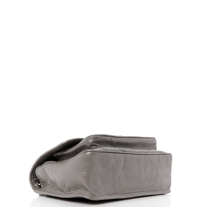 Saint Laurent Crinkled Calfskin Matelasse Monogram Medium Niki Chain Satchel Fog 4 of 11