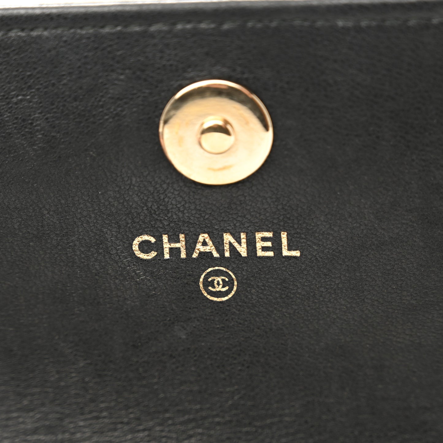 Lambskin Studded Wallet on Removable Chain Black