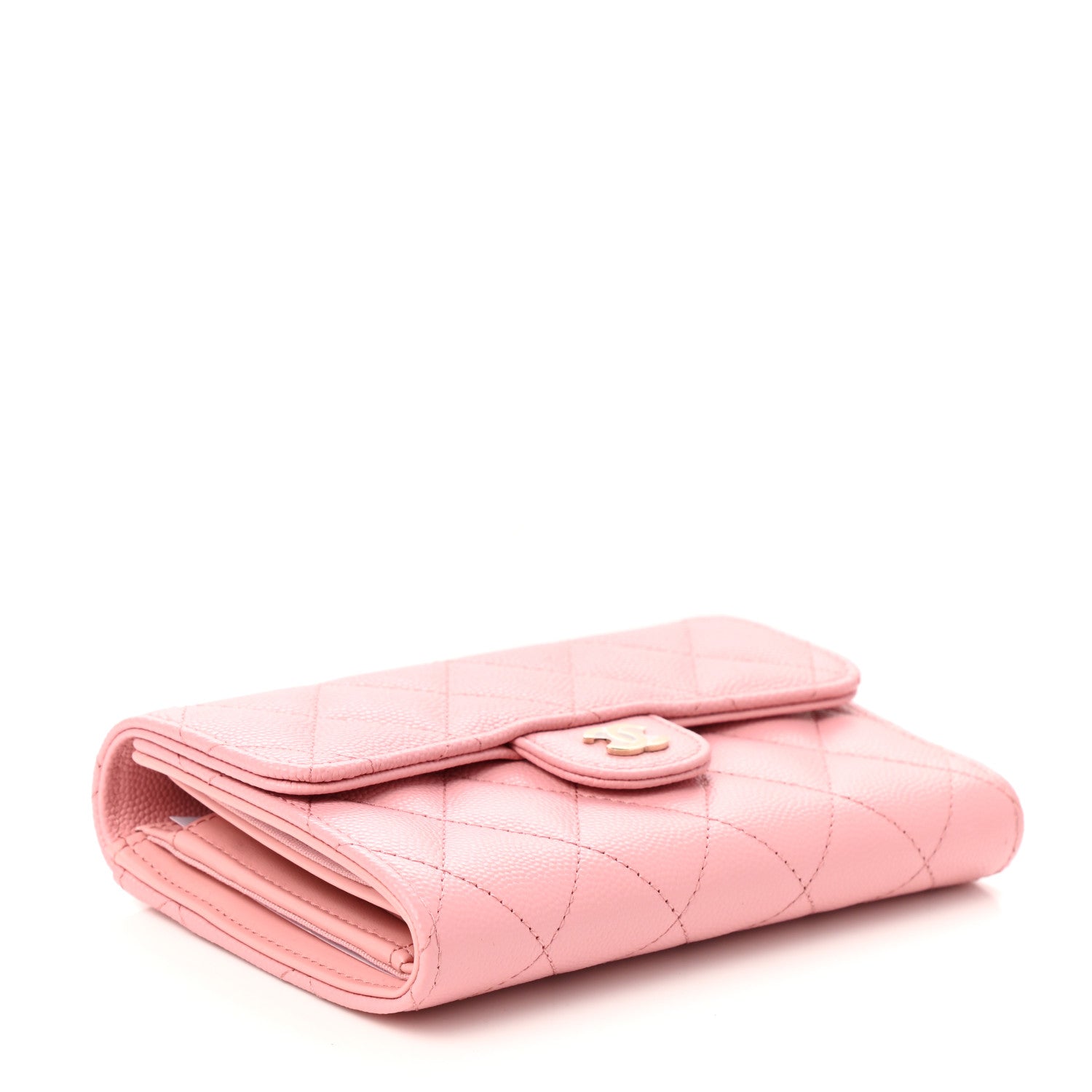 Chanel Caviar Quilted Medium Flap Wallet Pink 4 of 9
