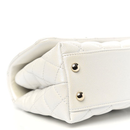 Chanel Iridescent Caviar Quilted Extra Mini Coco Handle Flap White 8 of 10