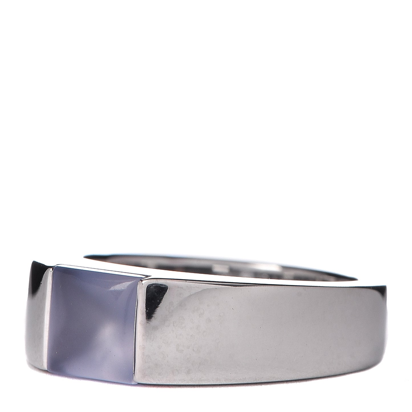 18K White Gold Chalcedony Tank Ring 47 4