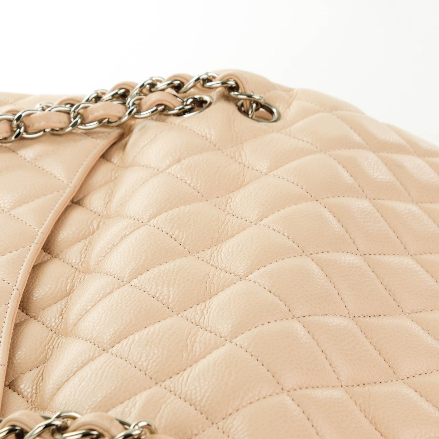 Caviar Quilted Jumbo Double Flap Light Pink