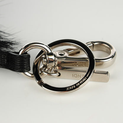 Fendi Vitello Elite Fox Fur Fusto Monster Bag Bug Charm Black Yellow 4 of 5