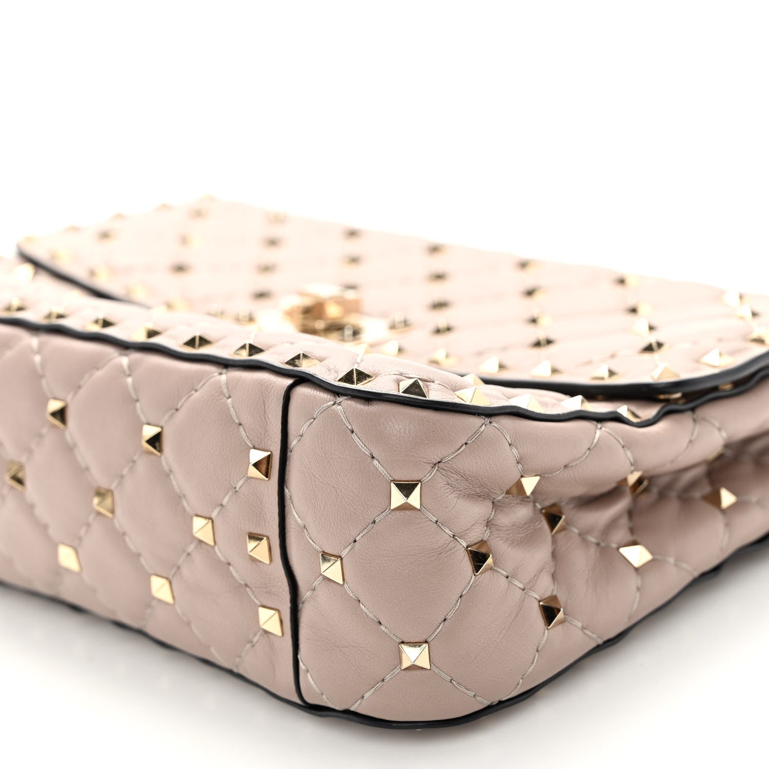 Valentino Garavani Lambskin Medium Rockstud Spike Shoulder Bag Poudre 8 of 11