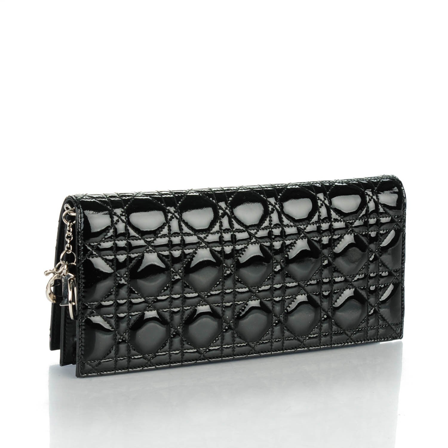 Christian Dior Patent Cannage Lady Dior Convertible Clutch Black 3 of 6
