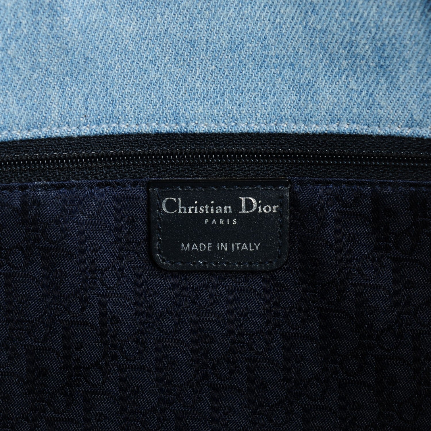 Christian Dior Denim Quilted Cannage Lady Dior Shopper Tote Light Blue 8 of 9