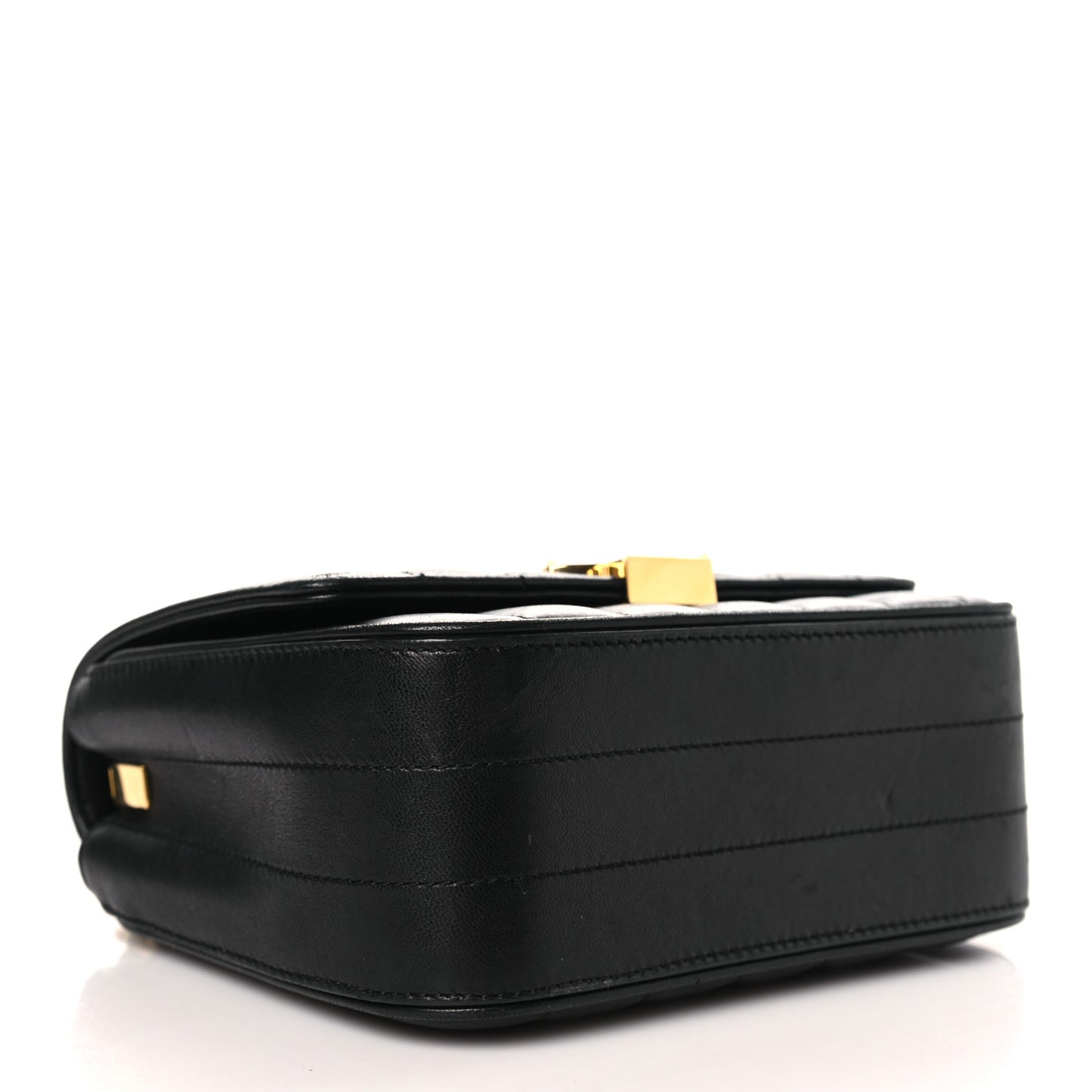 Lambskin Matelasse Monogram Small Vicky Chain Bag Black