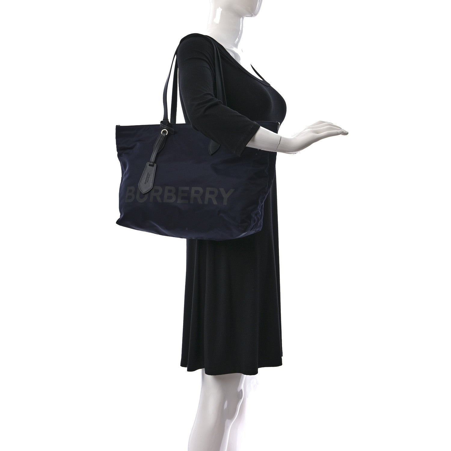 Burberry Nylon Logo Tote Medium Blue 2 of 9