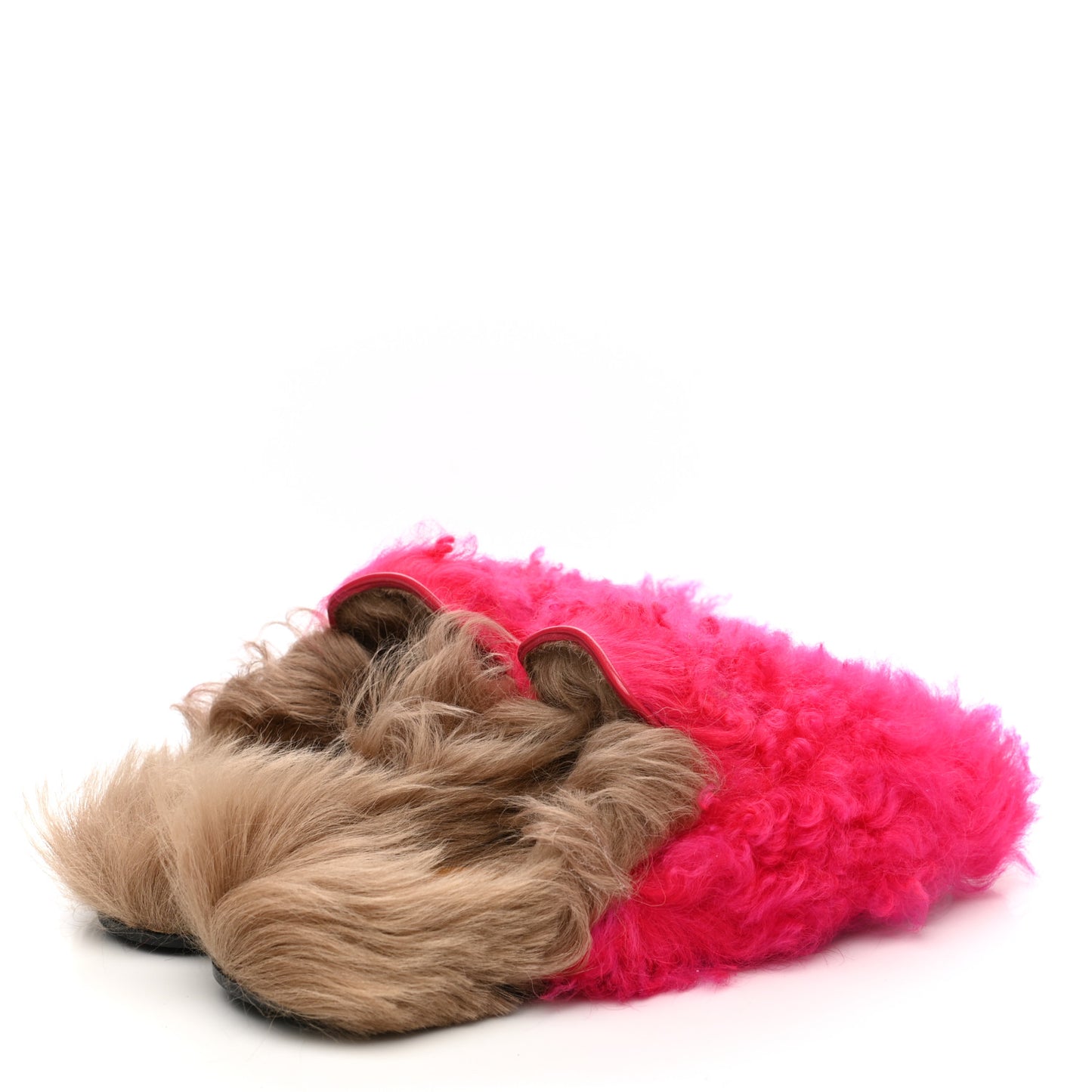 Merino Wool Womens Princetown Slippers 36 Raspberry Lipstick Natural