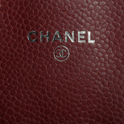 Chanel Caviar Half Moon Wallet On Chain WOC Bordeaux 6 of 9