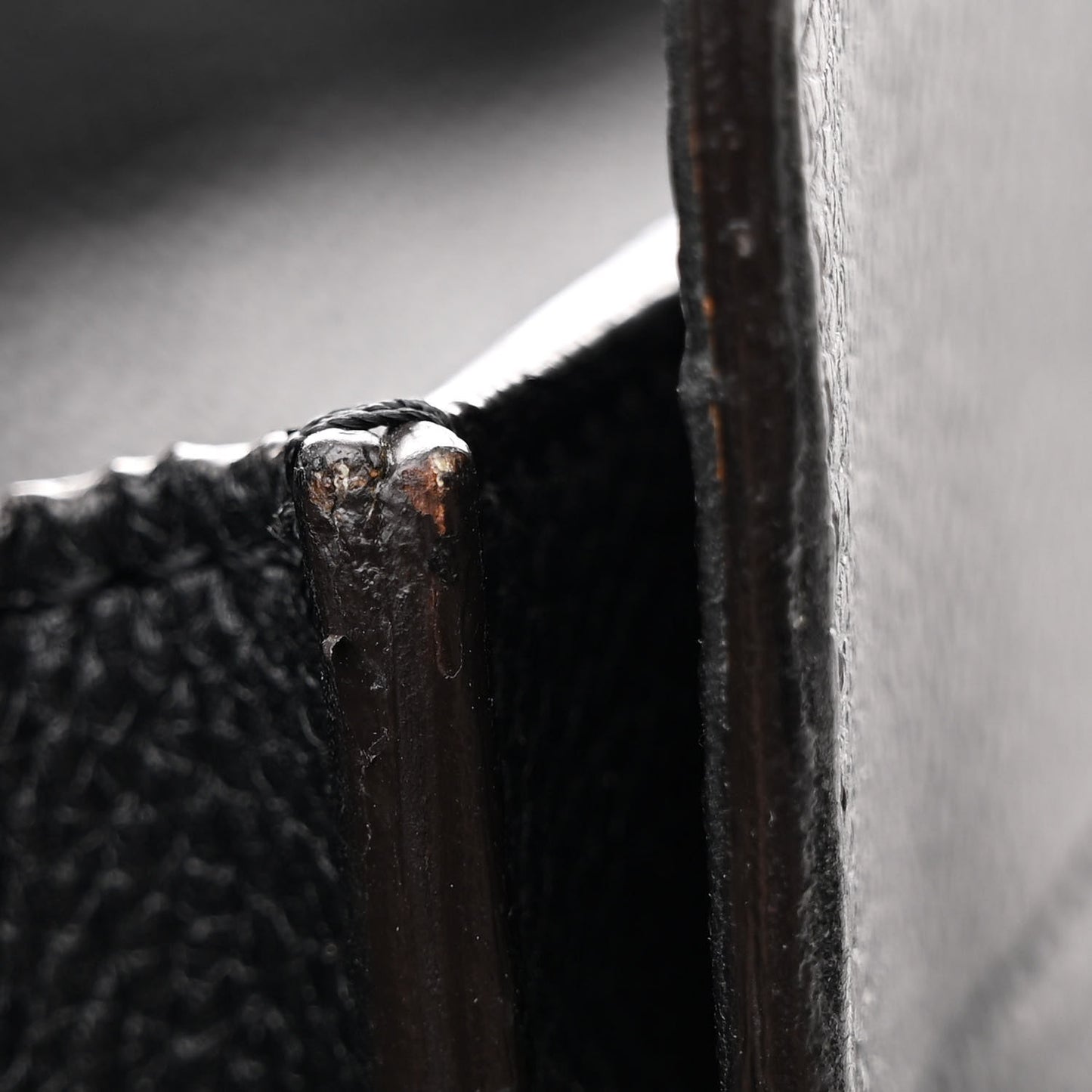 Drummed Calfskin Mini Luggage Black