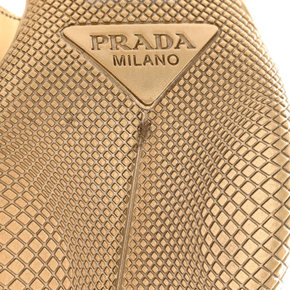 Prada Spazzolato Triangle Logo Pointed Toe 45mm Slingback Pumps 36 Platino 12 of 12