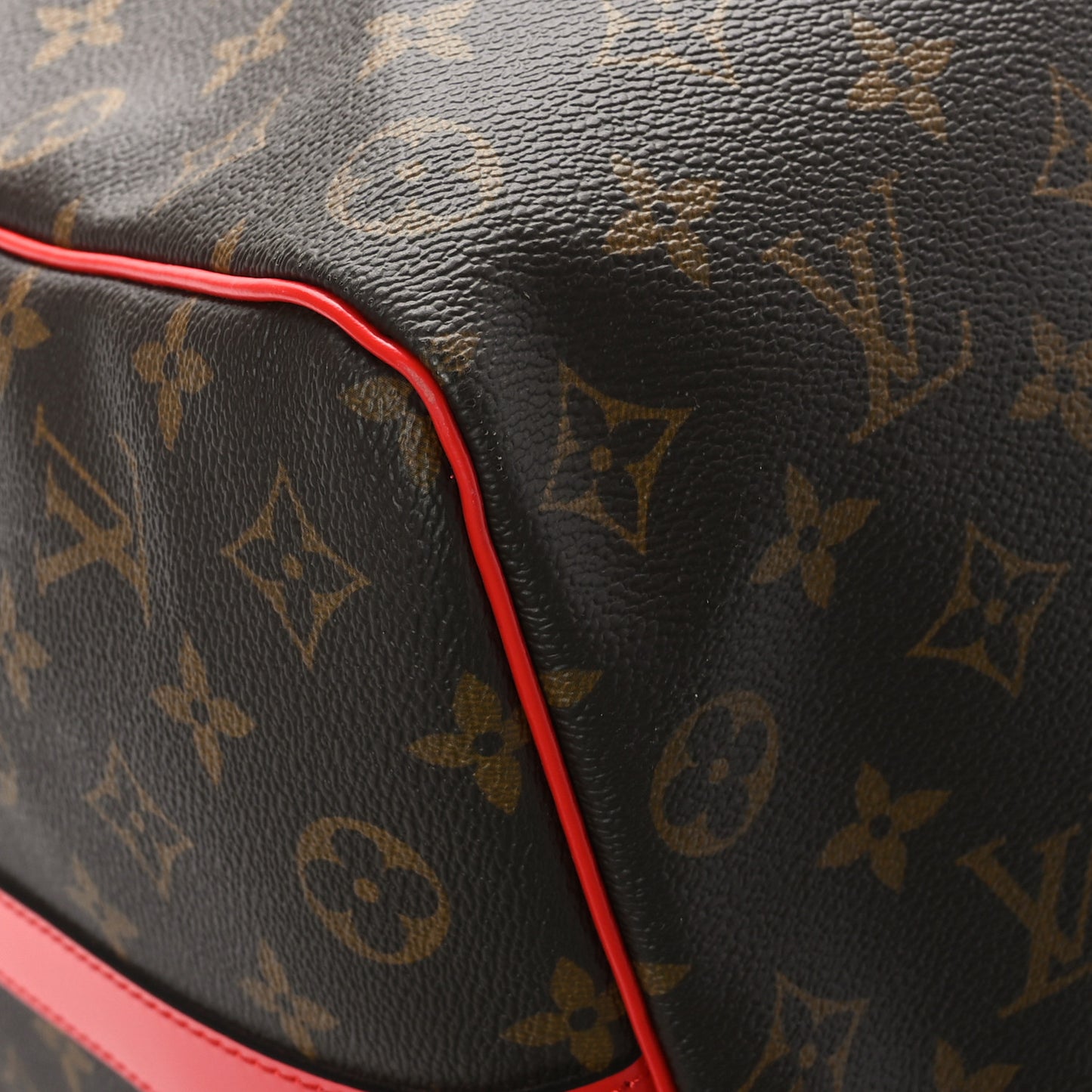 Calfskin Monogram Keepall Bandouliere 50 Coquelicot