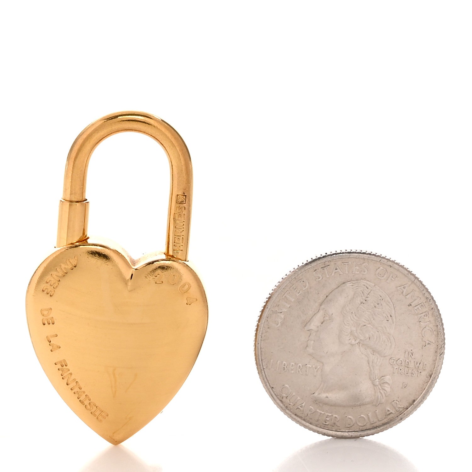 Hermes Annee De La Fantaisie Heart Cadena Lock Gold 2 of 4