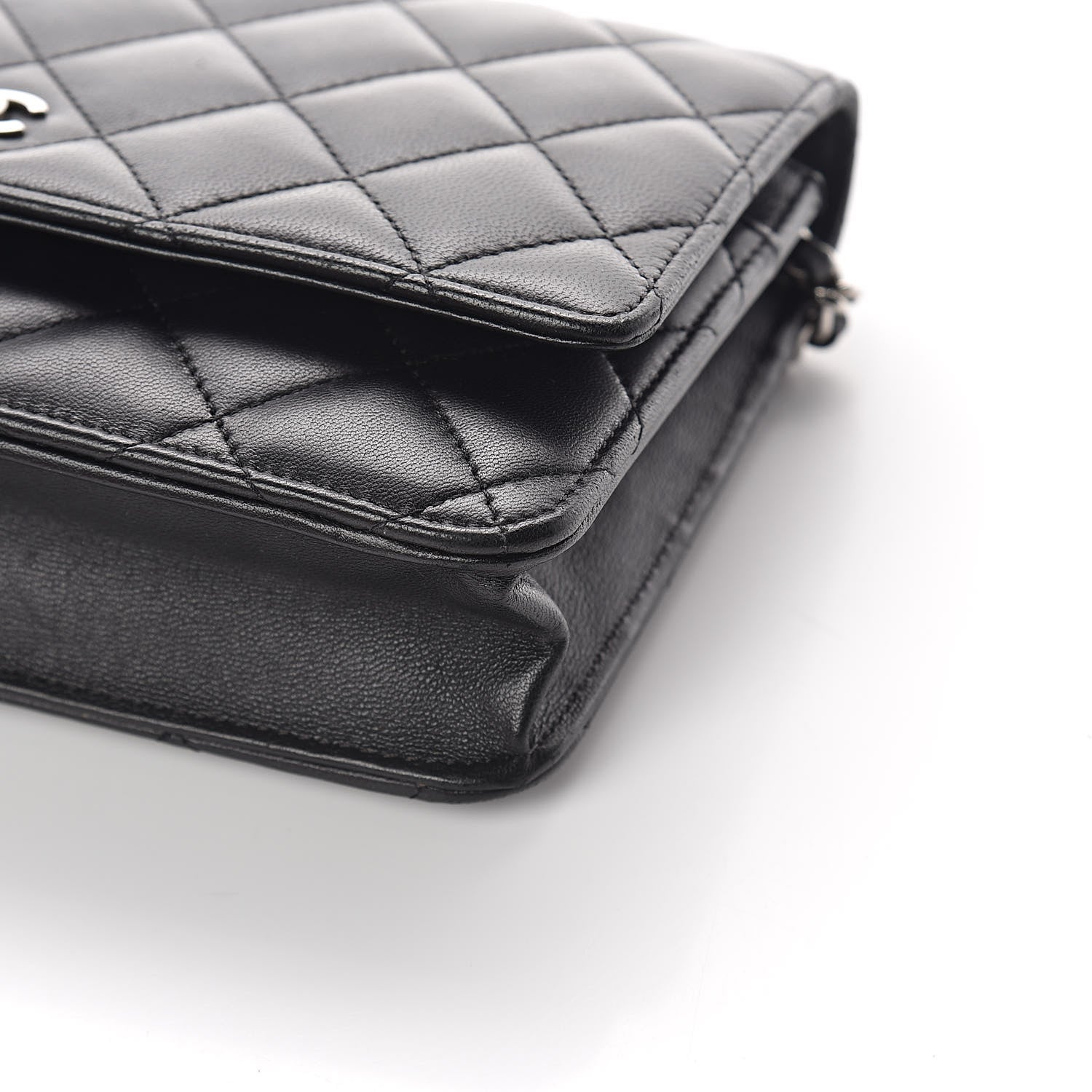 Chanel Lambskin Quilted Wallet On Chain WOC Black 10 of 10