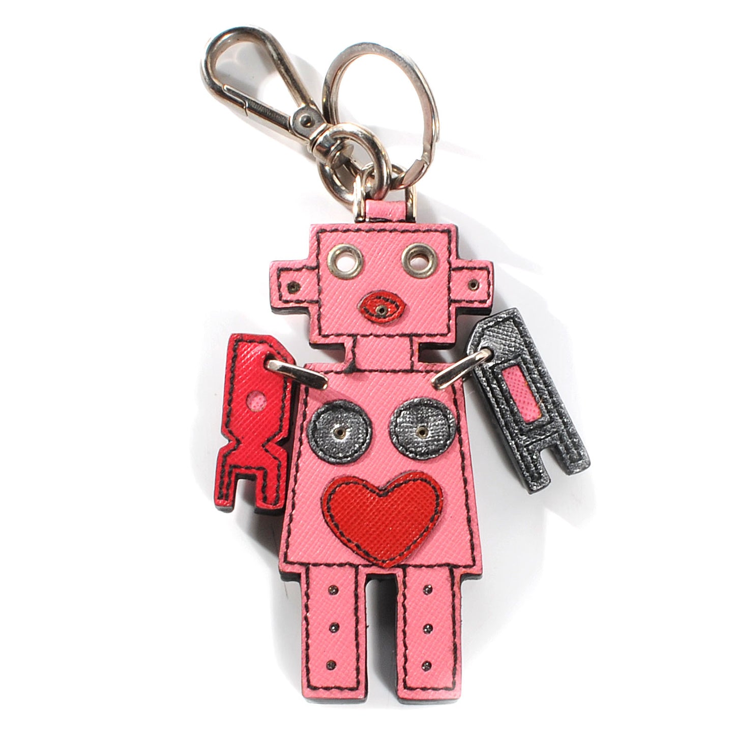 Saffiano Robot Trick Keychain