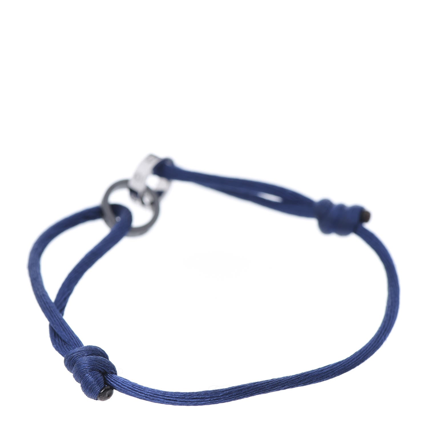 Cartier 18K White Gold Ceramic 4 Diamond LOVE Cord Bracelet Blue 3 of 7