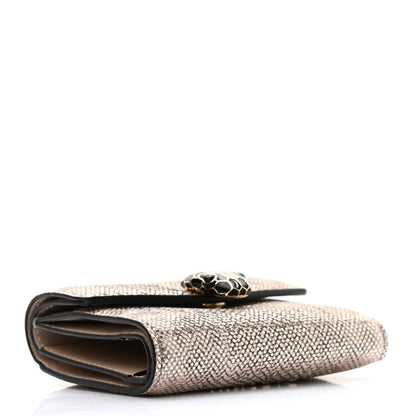 Bulgari Karung Calfskin Serpenti Forever Compact Wallet Beige 4 of 8