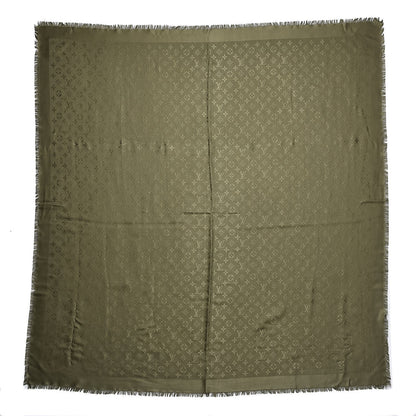 Louis Vuitton Silk Wool Monogram Shawl Kaki 1 of 4