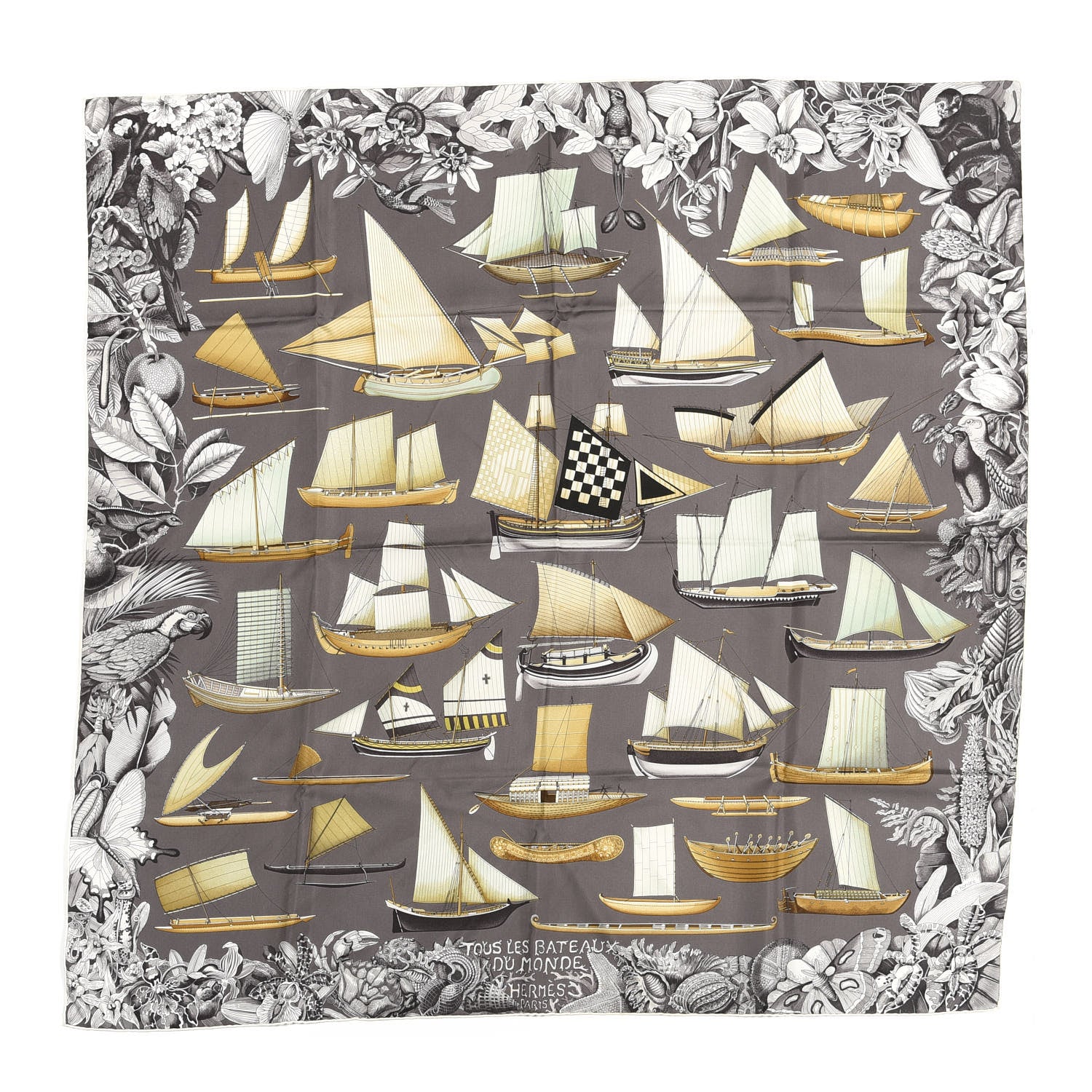 Hermes Silk Tous Les Bateaux Du Monde Scarf 90 1 of 5