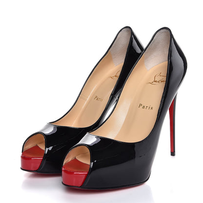 Christian Louboutin Patent New Very Prive 120 Pumps 39 Black Red 3 of 8