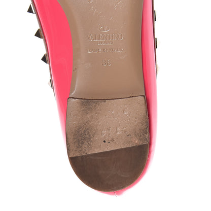 Valentino Garavani Patent Nappa Rockstud Ballerina Flats 38 Fuxia Fluo Poudre 11 of 20