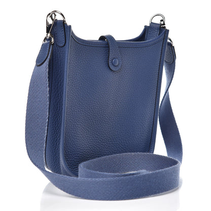 Hermes Taurillon Clemence Evelyne TPM Bleu Brighton 3 of 8