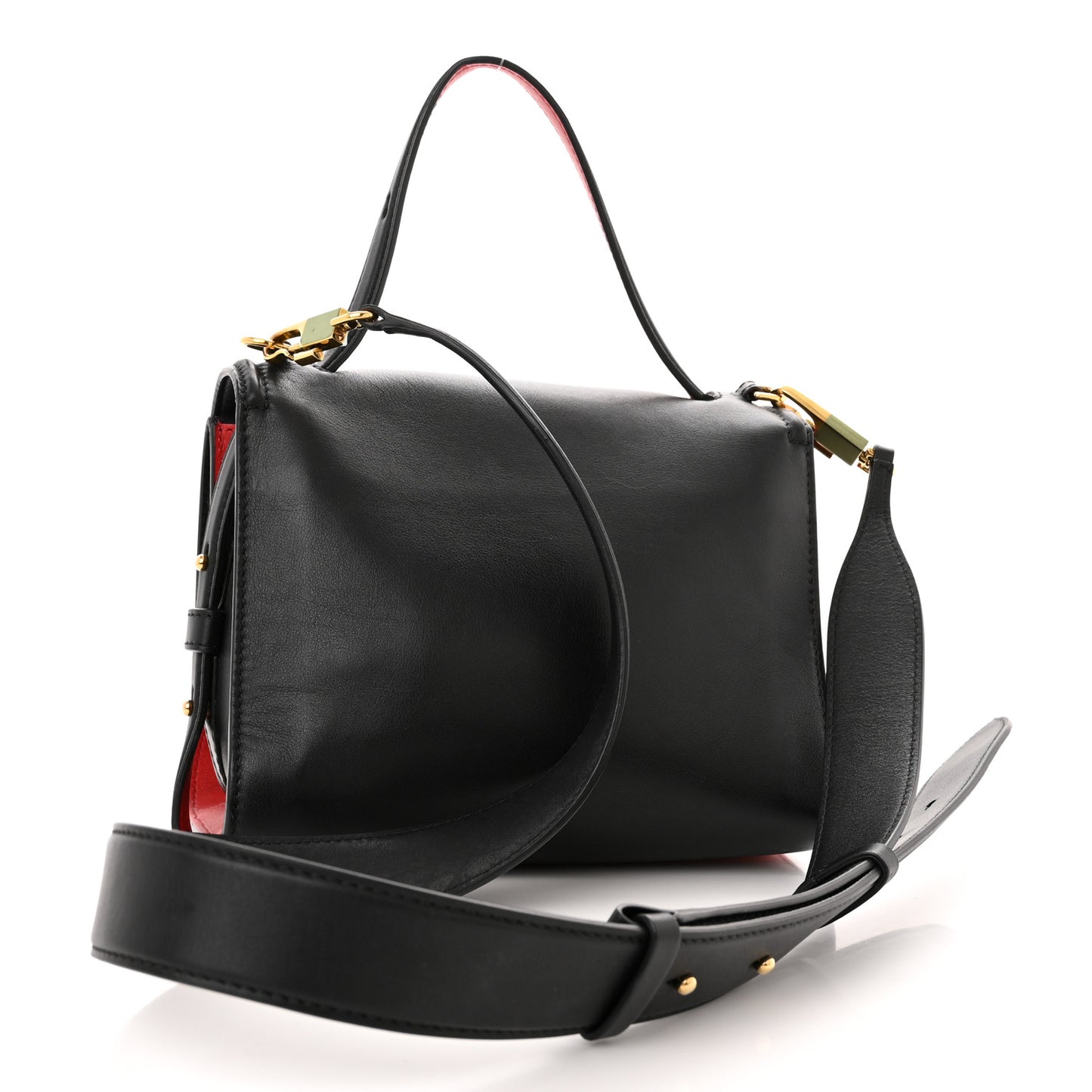 Calfskin The Small Story Bag Black Red