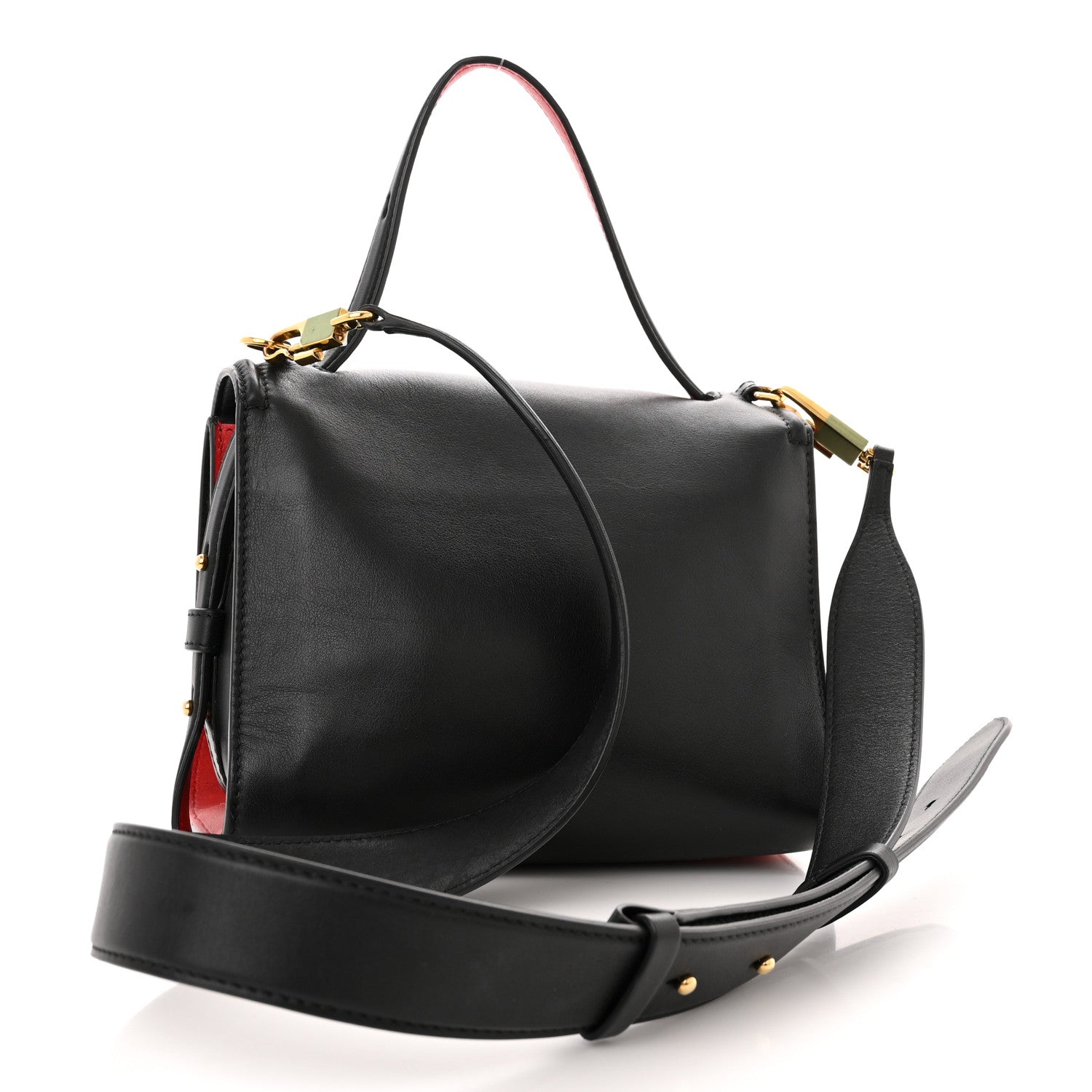 Alexander McQueen Calfskin The Small Story Bag Black Red 3 of 14