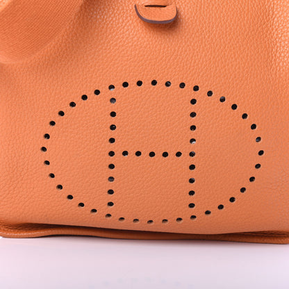 Hermes Taurillon Clemence Evelyne III PM Orange 11 of 12