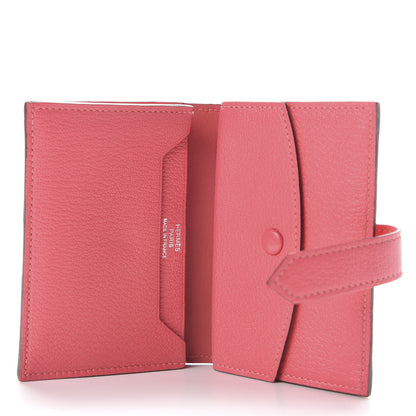Hermes Chevre Mysore Mini Bearn Wallet Rose Lipstick 5 of 7