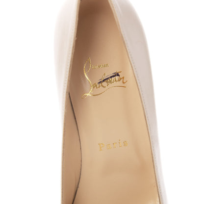 Christian Louboutin Patent Shiny Nappa Front Double 85 Pumps 37 Beige 7 of 8