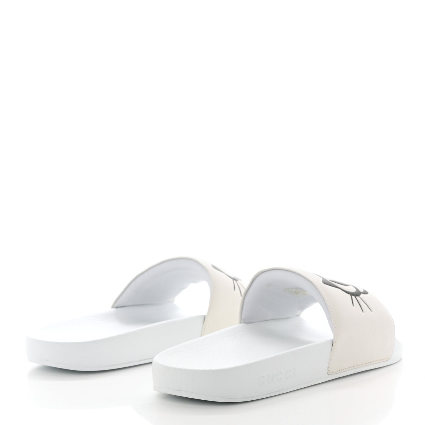 Nappa Interlocking G Cat Womens Pursuit Slide Sandals 41 Great White