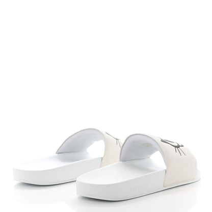 Gucci Nappa Interlocking G Cat Womens Pursuit Slide Sandals 41 Great White 4 of 11