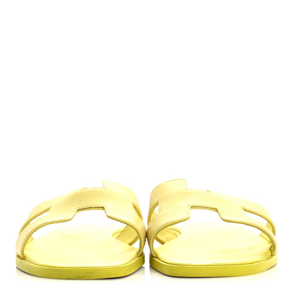 Hermes Epsom Oran Sandals 38.5 Jaune Pollen 3 of 14